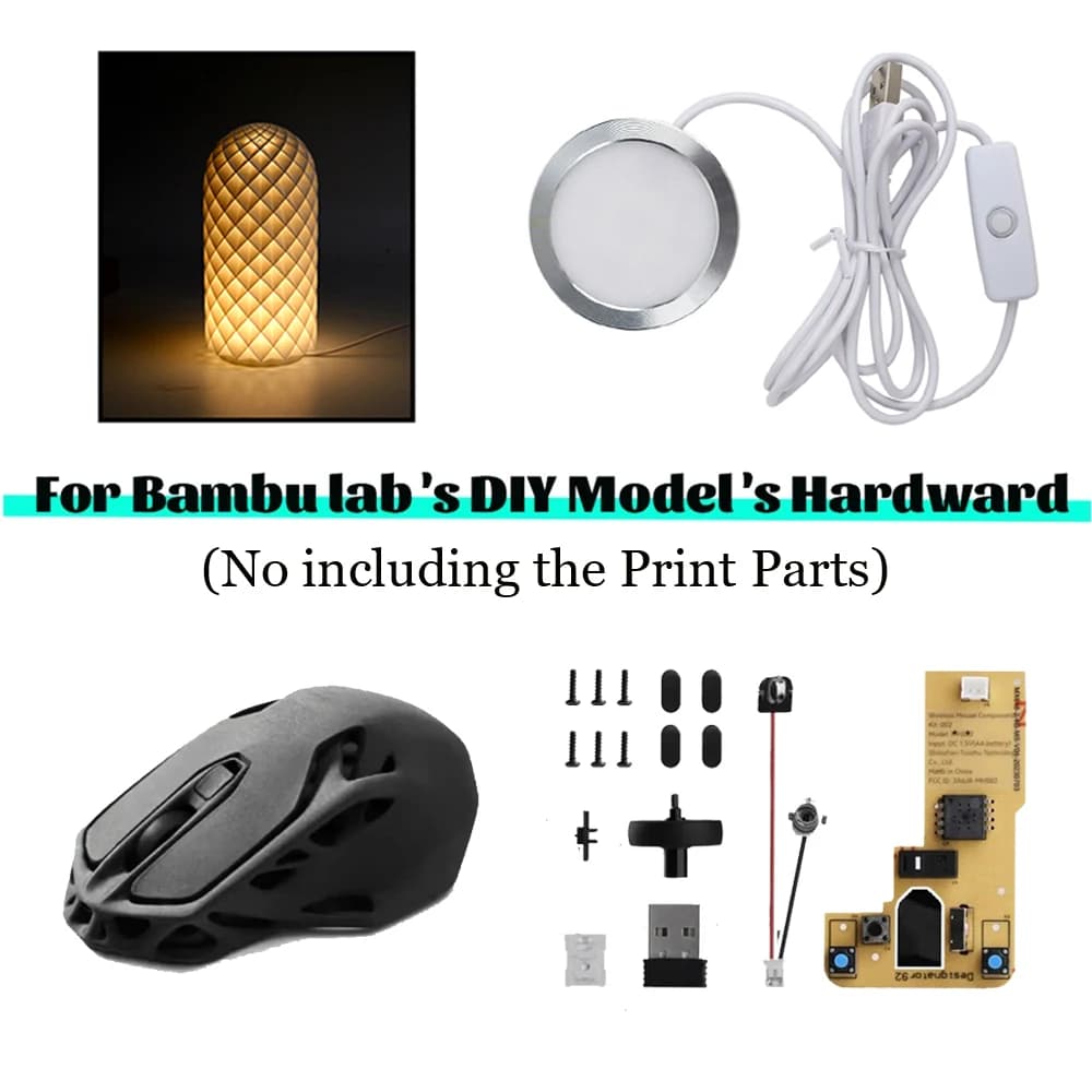 For Bambu Lab 3D Printing DIY Creative Model Computer Wireless Mouse Aviation Model Engine LED Light Kit 001 3D Printer Par