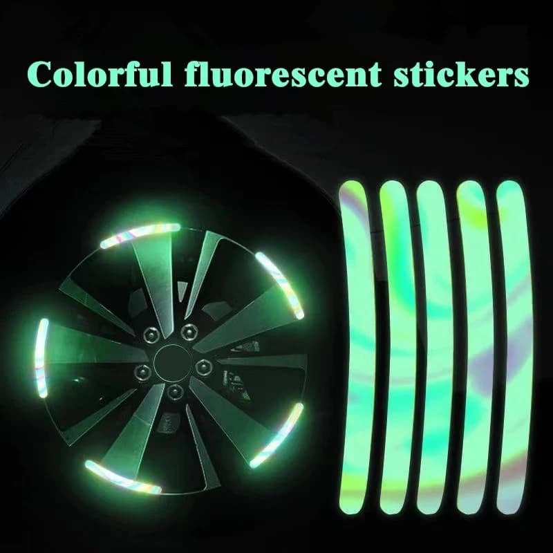 40 pezzi adesivi luminosi per mozzo ruota per auto nastro a strisce altamente riflettenti per auto moto bicicletta copertura adesiva di sicurezza per guida notturna