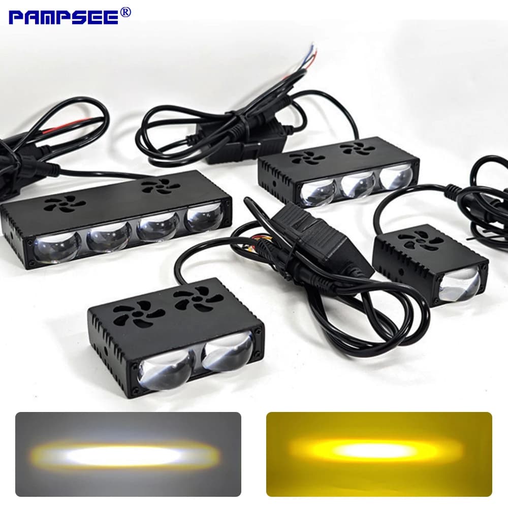 Griglia per auto Faro a LED Luce da lavoro Paraurti Fendinebbia Lente del proiettore Mini Luce di guida Luci ausiliarie per moto Carm 12V