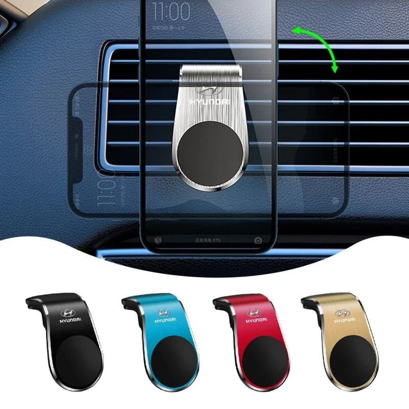 Magnetic L-Type Universal Phone Holder in Car Phone Stand Clip For Hyundai Tucson SANTAFE SONATA ACCENT Elantra Accessories