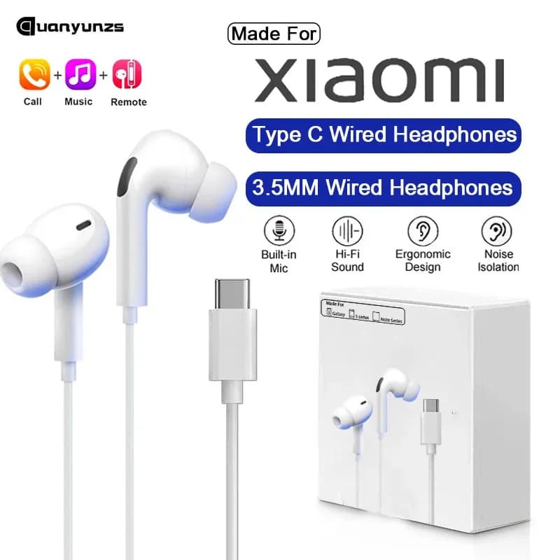 Originale Tipo C Cuffie Cablate Per Xiaomi Mi 14 13 12 Pro Ultra Lite 3.5MM Auricolare Redmi Poco Huawei Samsung Auricolari Auricolare