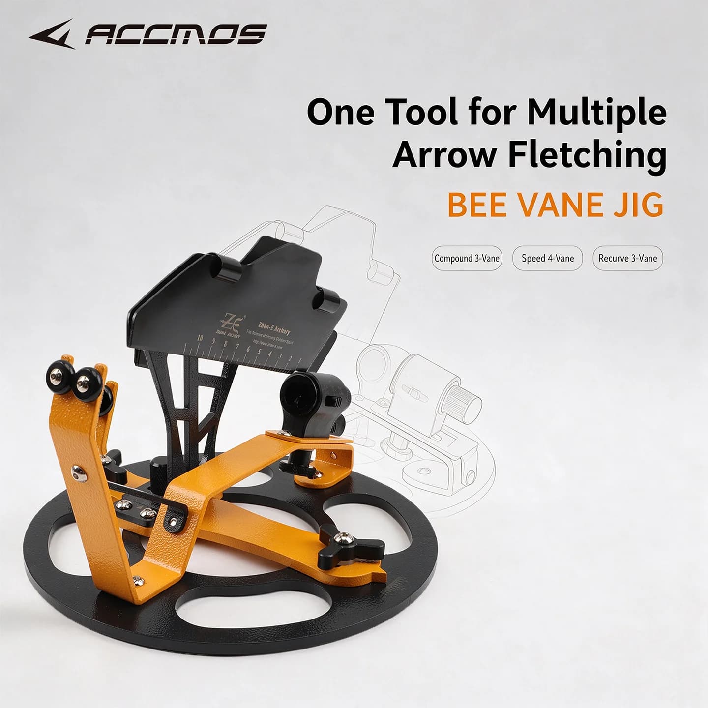 Professional Double Clip Feather Sticking Device for DIY Composite Arrows Anti-Bending Traditional Arrow Support Tool