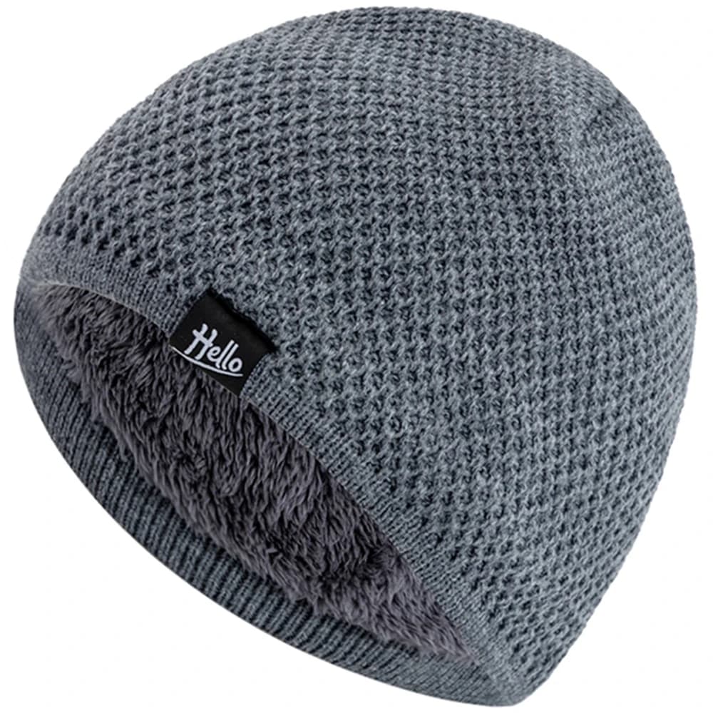 New style unisex winter hats plush lining fur caps for men woman hello letter hot cap casual winter ski knitted hats