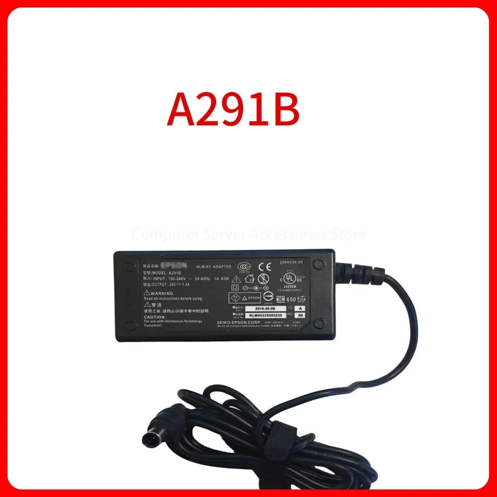24 v1.4a 1.3A 1.1A AC DC A291B adapter charger for Epson V500 V600 V700 V750 printer Original power supply box