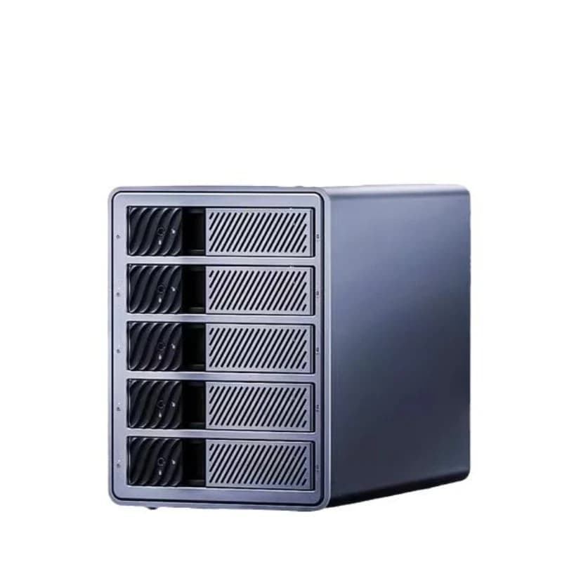 5 Bay 3.5 Inch External HDD Enclosure RAID Array Storage Tower USB 3.2 10Gbps Hot Swap Desktop NAS DAS For Home Office Backup