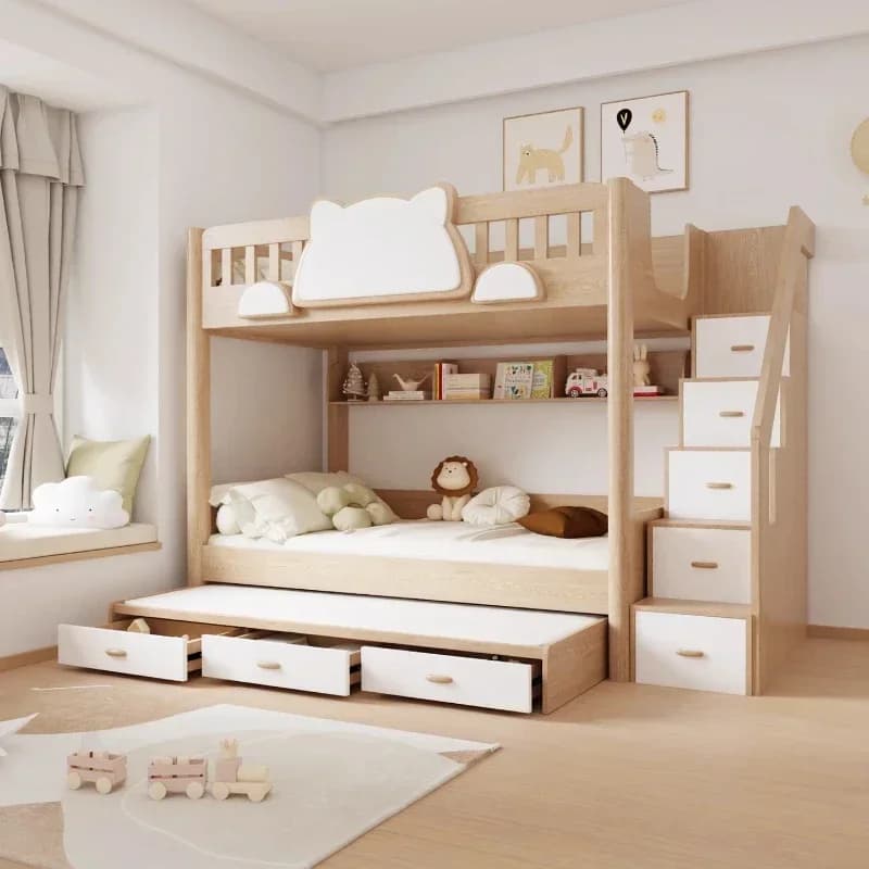 letto a soppalco moderno da 150x190 cm con scrivania letto a soppalco camera da letto struttura letto a grandezza naturale dormitorio divano letto essenziale Organizer per mobili per la casa