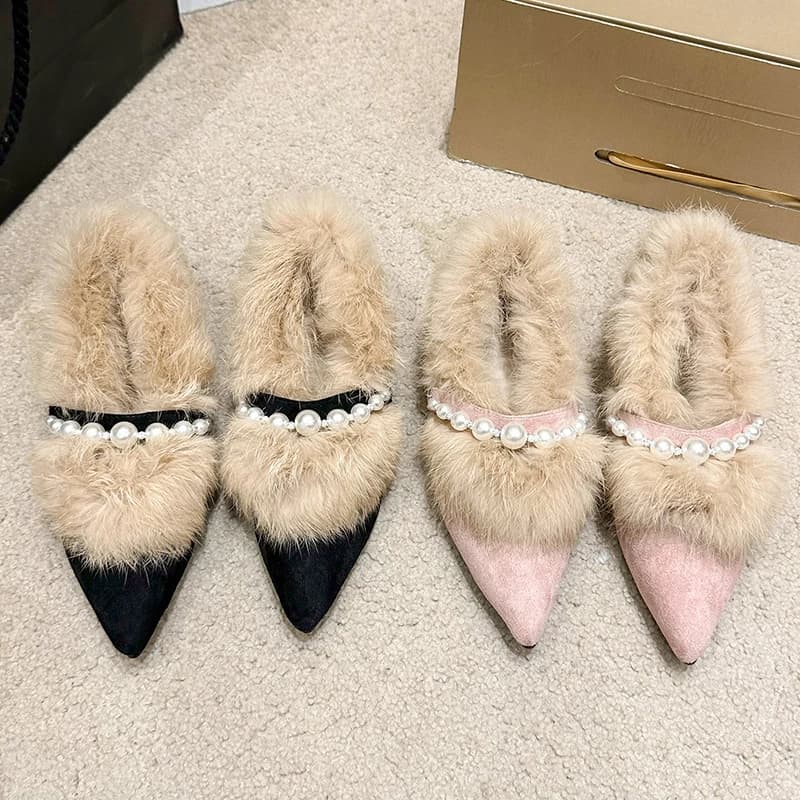French-style Low-heeled Women's Outerwear 2026 Autumn-winter New Style Pointed Toe