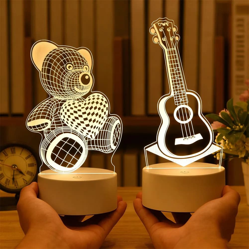 Regali Personalizzati per la Festa della Mamma, Lampada 3D, Regalo per Anniversario di Matrimonio e San Valentino, Luce Notturna LED USB per Decorazione Camera da Letto