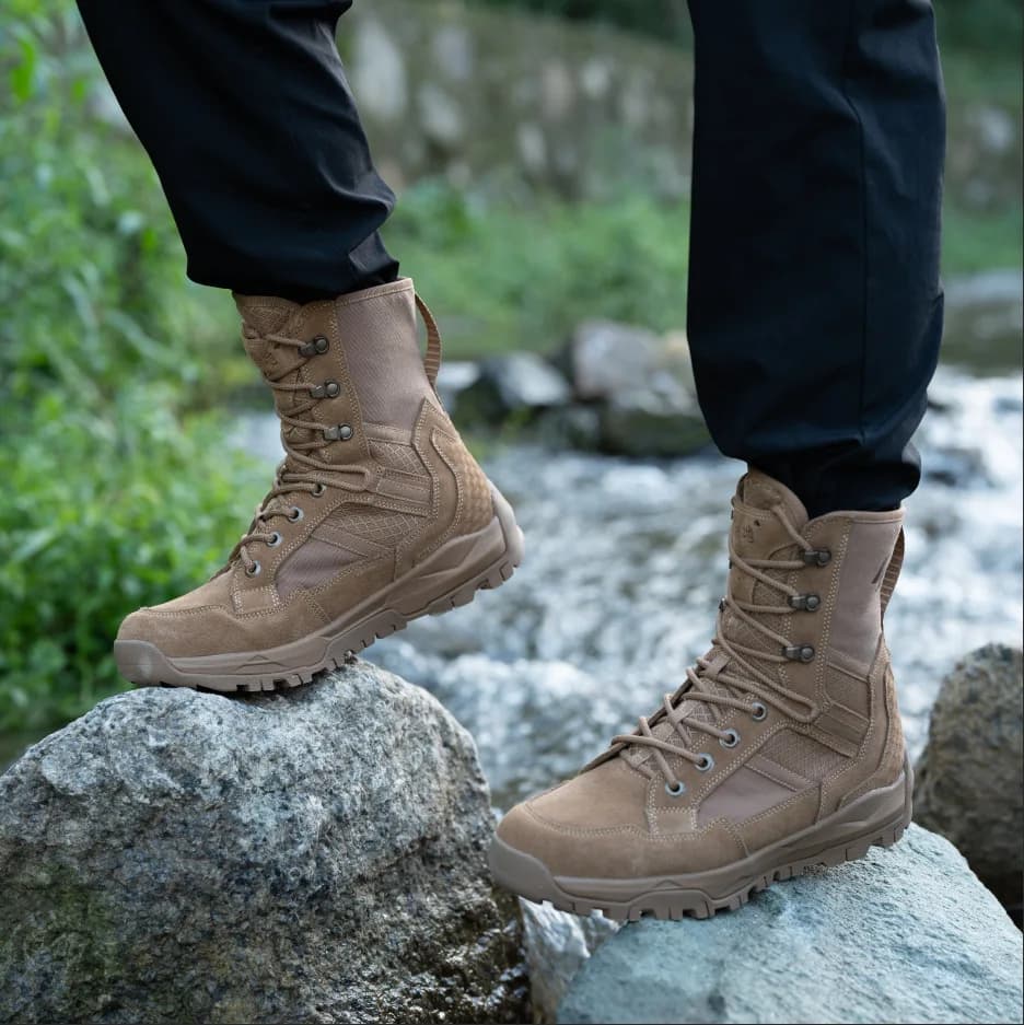 Men's Tactical Combat Boots Breathable Military Boots Black/Green/Tan Non-slip Outdoor Hiking Work Boots for Trekking Training