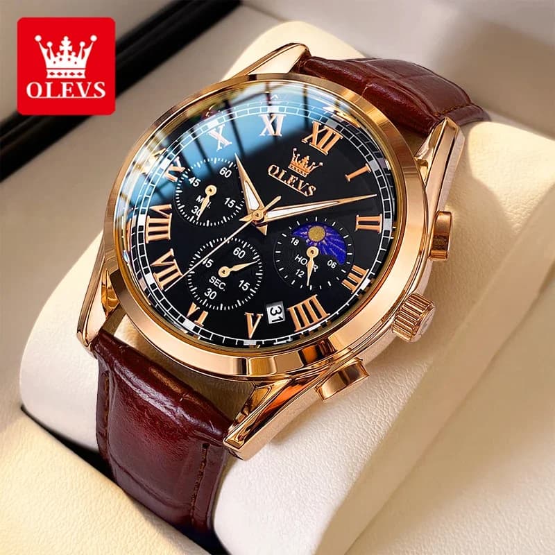 OLEVS 2871 Multifunctional Men's Watch Waterproof Stainless Steel Men's Wrist Watch