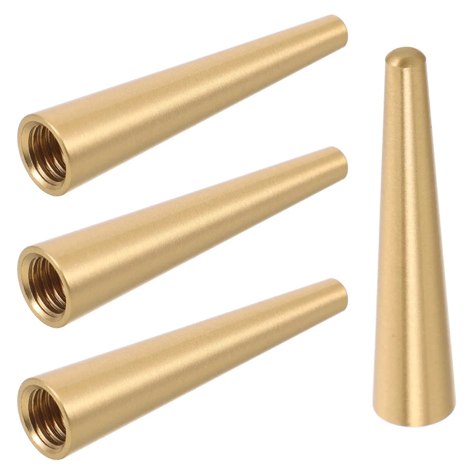 4Pcs Brass Jewelry Box Feet Risers Cone-Shaped 2.32x0.47in Wood Cutting Board Tray Display Furniture Feet Gold Riser Tray