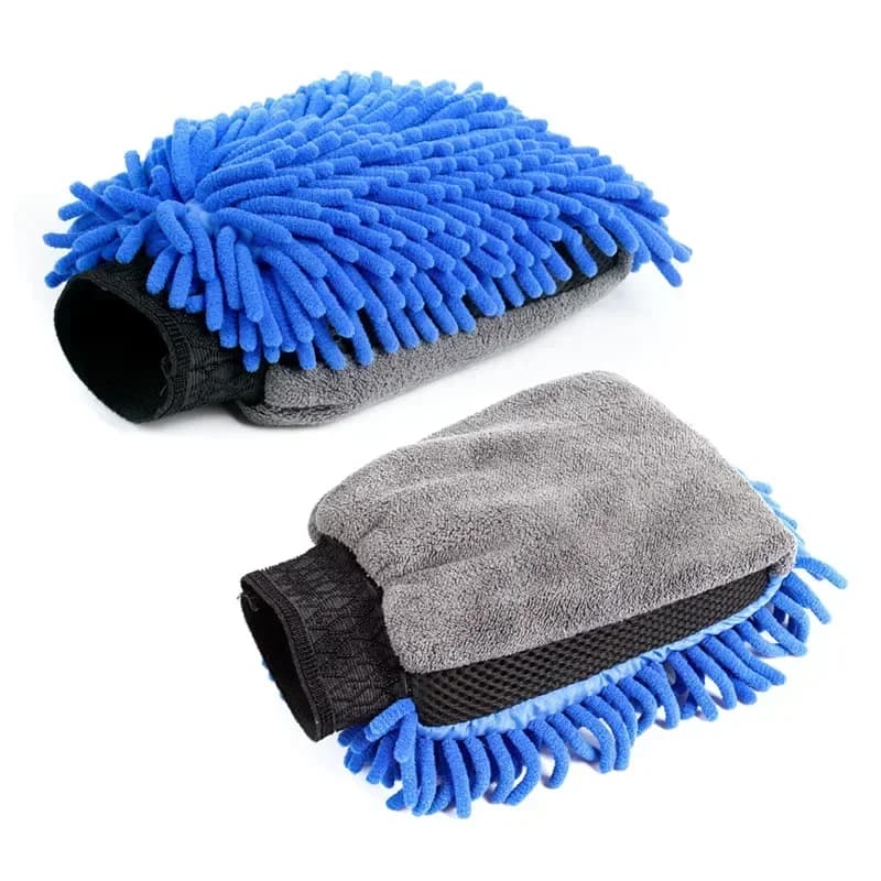Guanti per lavaggio auto in ciniglia per auto Guanti per la pulizia impermeabili ispessiti in pile di corallo Strumento per la pulizia dell'auto su due lati