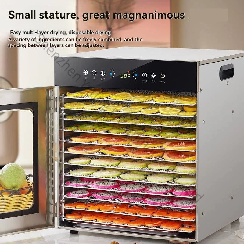 Essiccatore Intelligente a 12 Livelli per Frutta e Alimenti, Macchina per Disidratazione e Asciugatura ad Aria, Piccolo Essiccatore Domestico