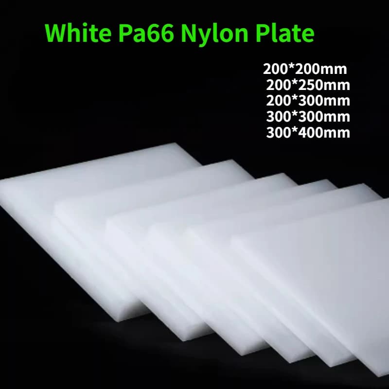 1 Piece Nylon PA66 White Plate, Rubber Insulating Panel, Customizable with Measuring Cut, Customized Thickness 2/3/4/5/6/8/10/12/15mm