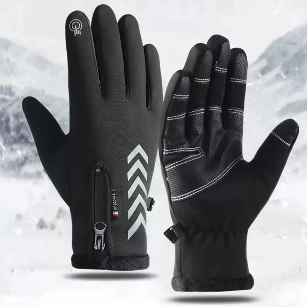 Waterproof Cycling Gloves Fleece Lined Anti Slip Motorcycle Gloves Cold Proof Windproof Outdoor Sports Gloves Winter Skiing