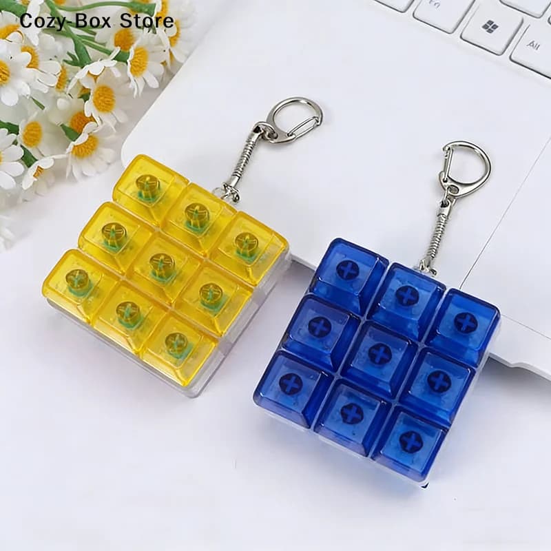 [ZY]9 Keys Mechanical Keyboard Axis Tester Finger Keyboards Key Toy Keycap Keychain Gift Stress Relief Fidget Button Toys[ZY]