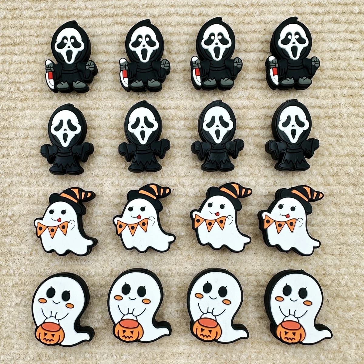 10PC Baby Silicone Bead Baby Halloween Ghost Beads Teethe Baby fai da te String Pen Bead Nipple catene accessori per gioielli Kawai Gifts