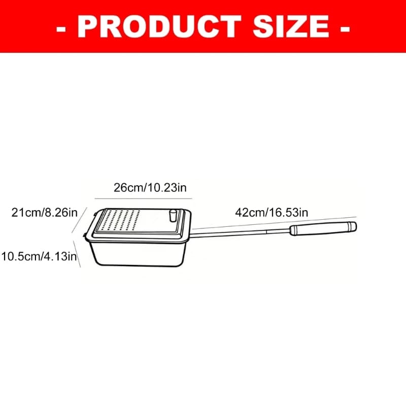 Nonstick Camping Grill Pan With Removable Handle Manual Corn Baking Pan for Outdoor Barbecue Roasting And Frying