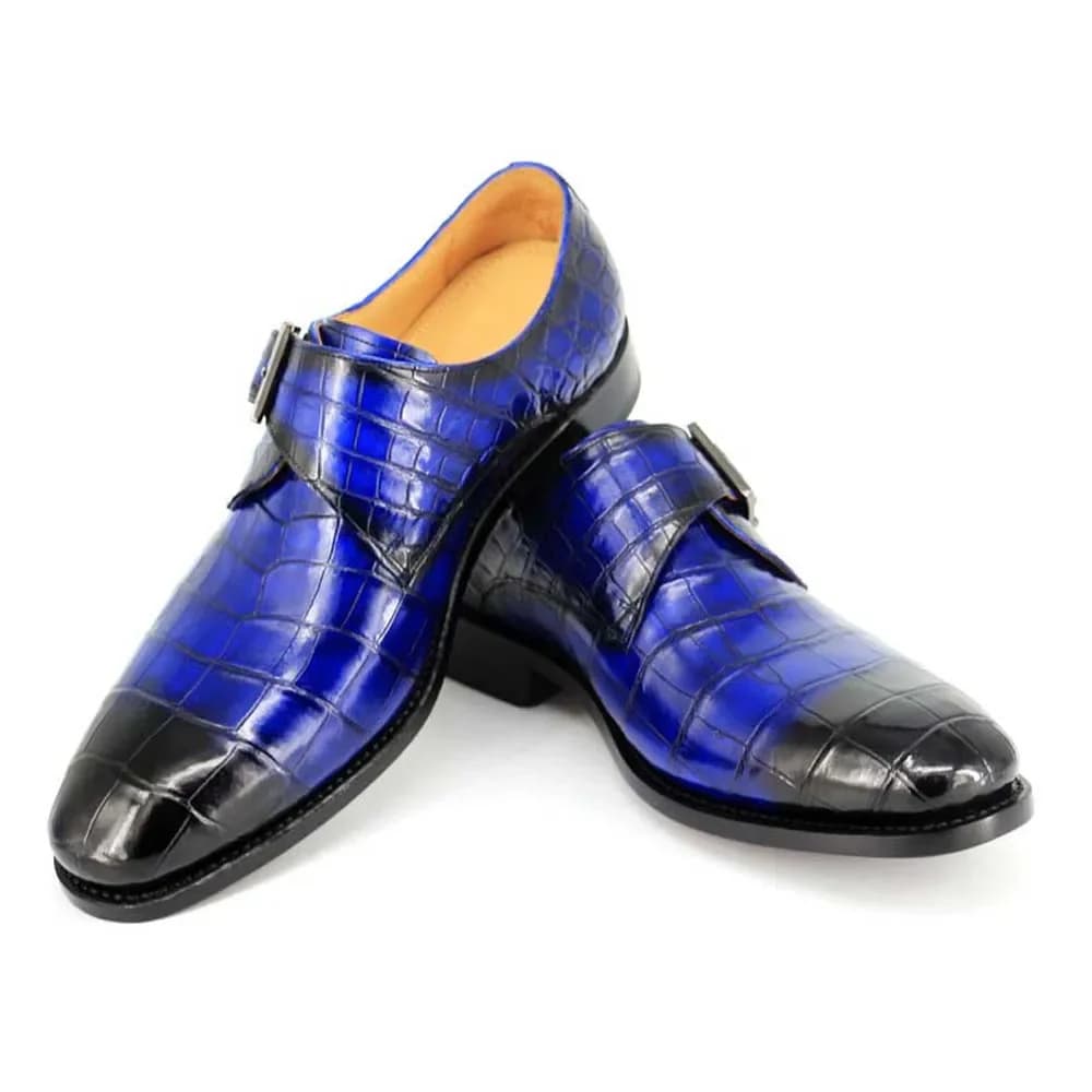 hulangzhishi scarpe in coccodrillo Uomo manuale da uomo formale coccodrillo Pennello colore maschile