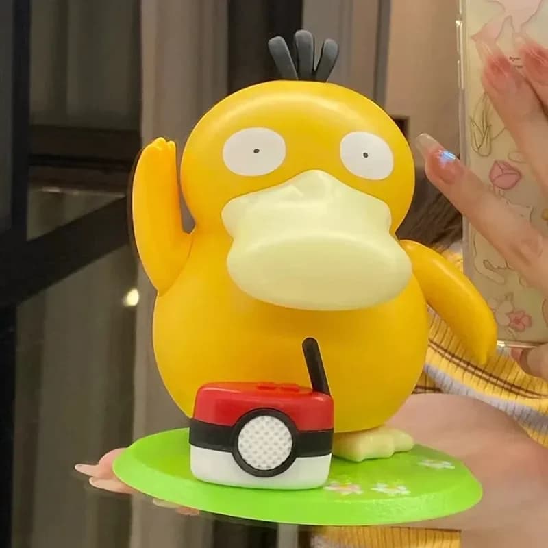 Anime Psyduck Action Figures Immovable ornament Dancing Swing Sounding Duck Model Dolls Portable Music Box Toy Xmas Gift