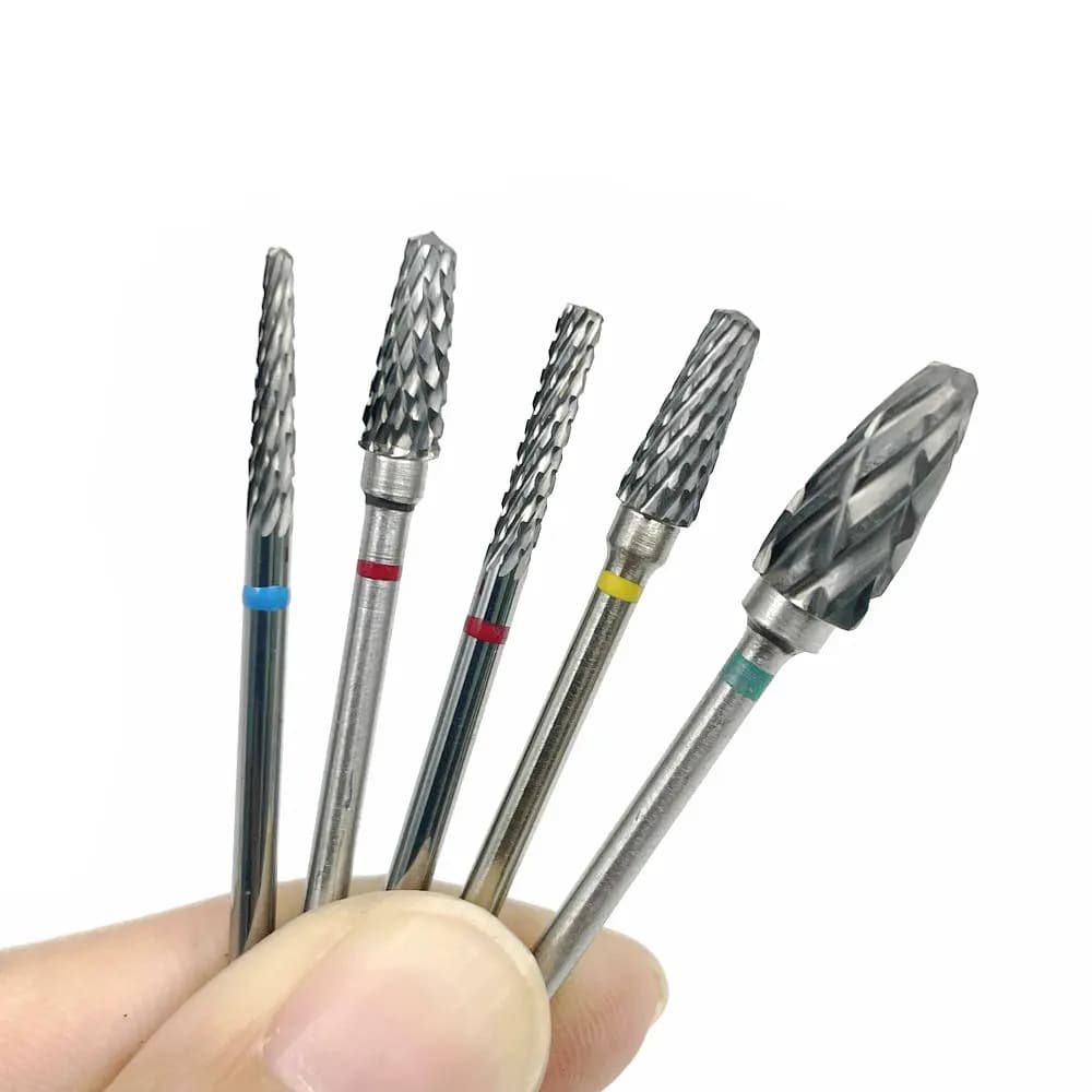 10 Scelta di stile Punte da trapano per unghie in carburo di tungsteno Macchina per taglierina per unghie Lima per unghie Manicure Frese dentali in carburo di tungsteno
