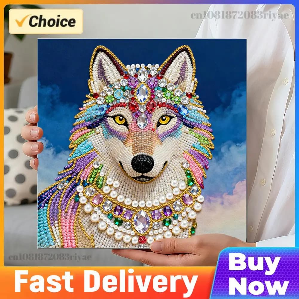 Fa-da-Te Pearl Painting for Adults, Home Decoration, Paintings with Pearls and Gems, Art and Crafts 25x25cm with Frame