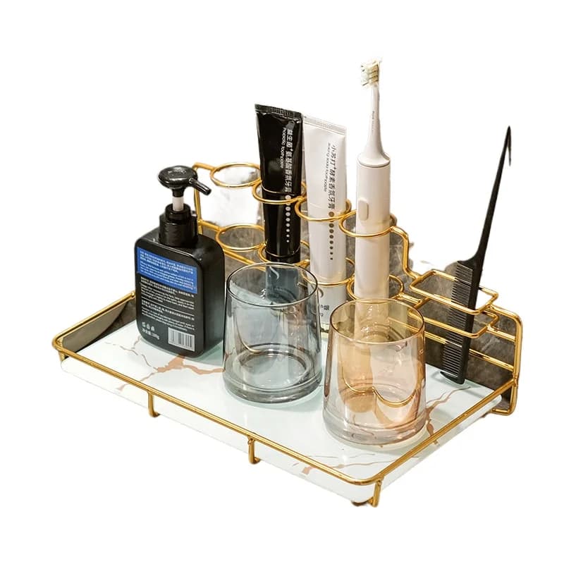 Scaffale per spazzolino elettrico di lusso leggero, collutorio, tazza per spazzolare, bagno, ripiano per appoggio, WC