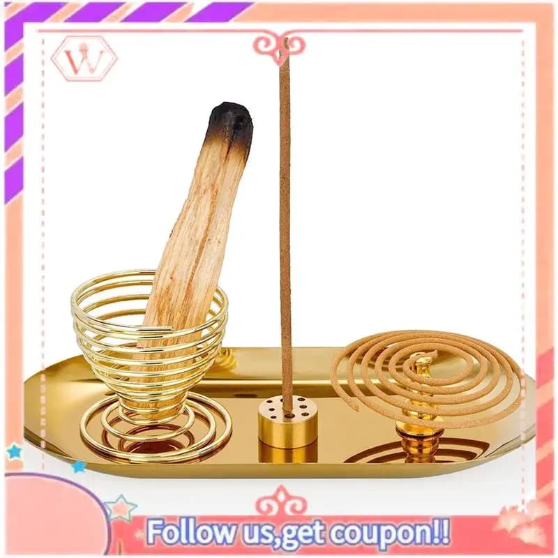AT84-4Pcs Portaincenso, Porta salvia, per bastoncini d'incenso/incenso a spirale/coni d'incenso, per sala meditazione e yoga