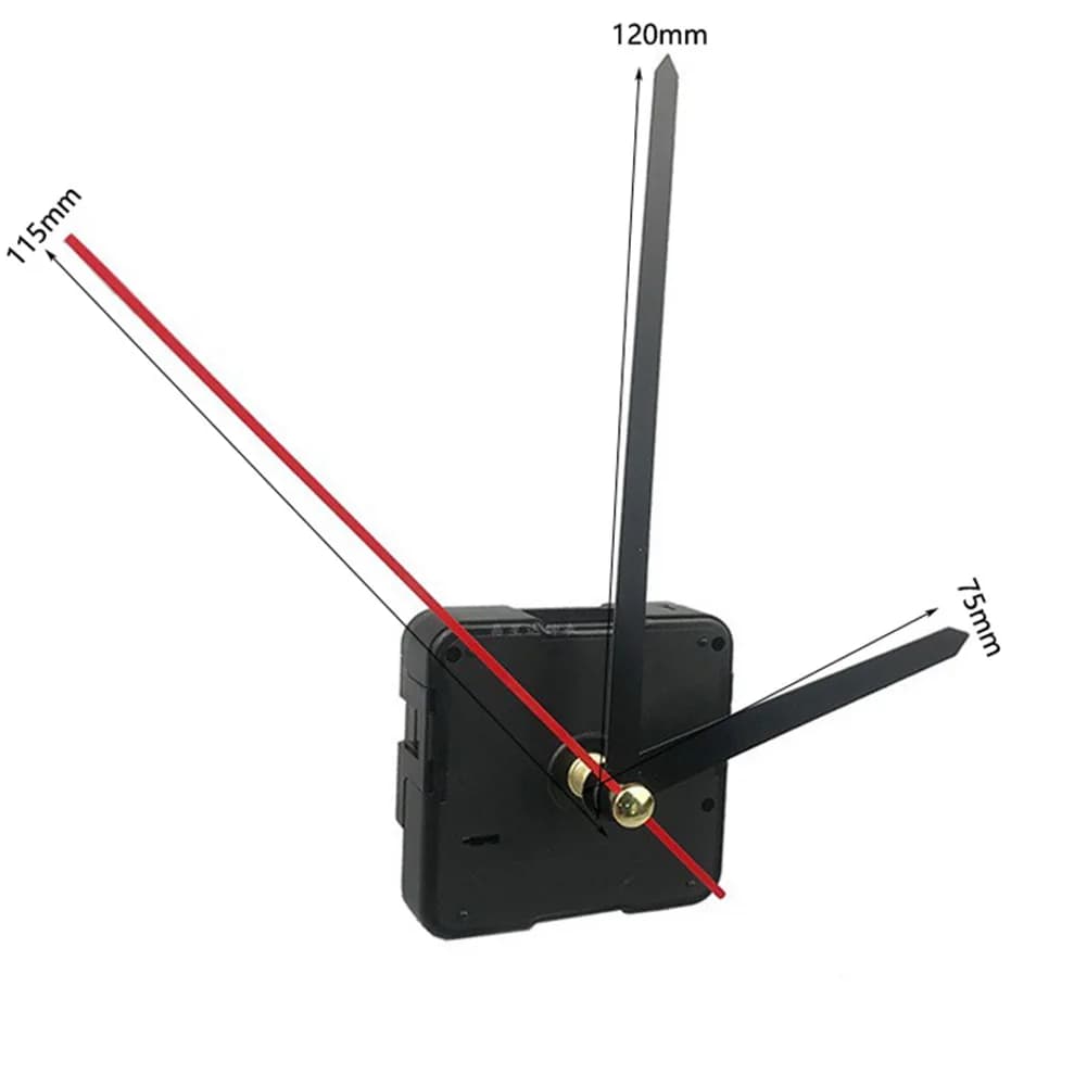 Replacement kit for wall clock with quartz movement and hands for repair of wooden watches, metal, porcelain and electric boxes