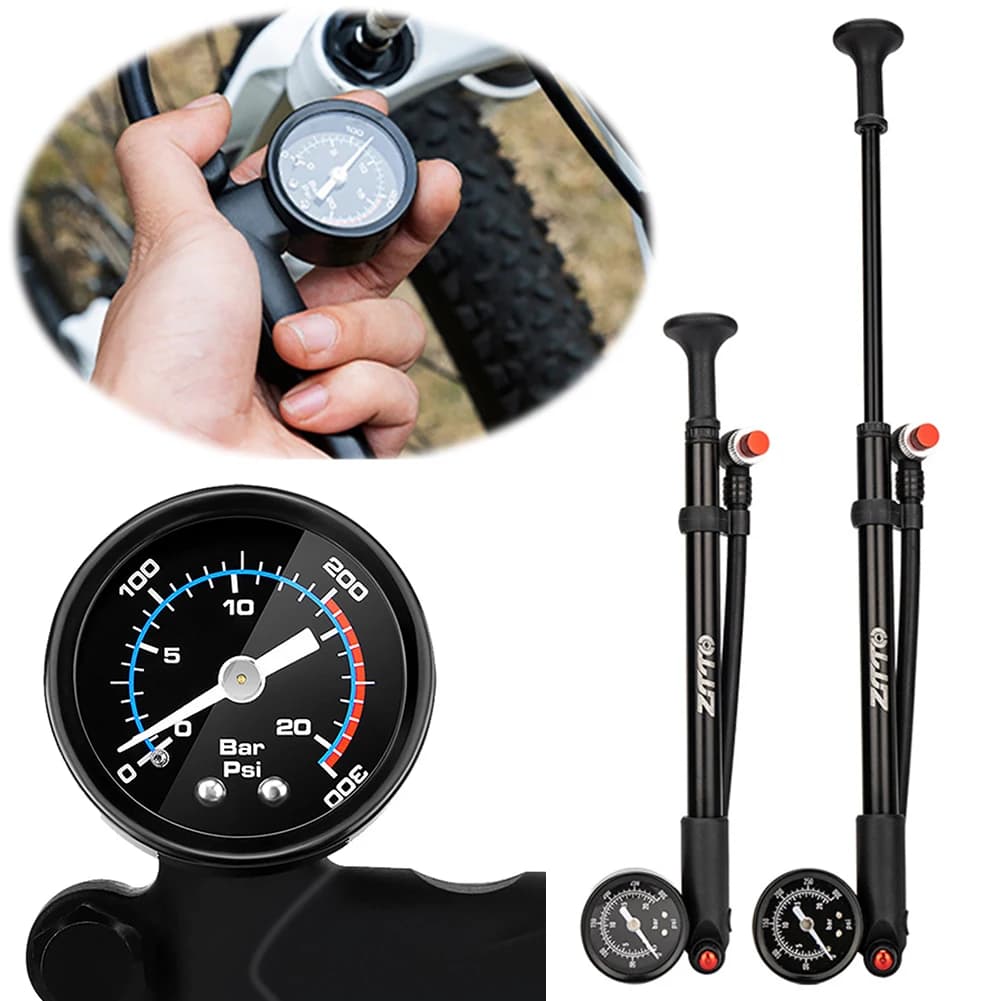 300PSI Bicycle Air Pump Schrader Valve for MTB Bike Shock Pump High Bike Tire Air Pump for Fork & Rear Suspension