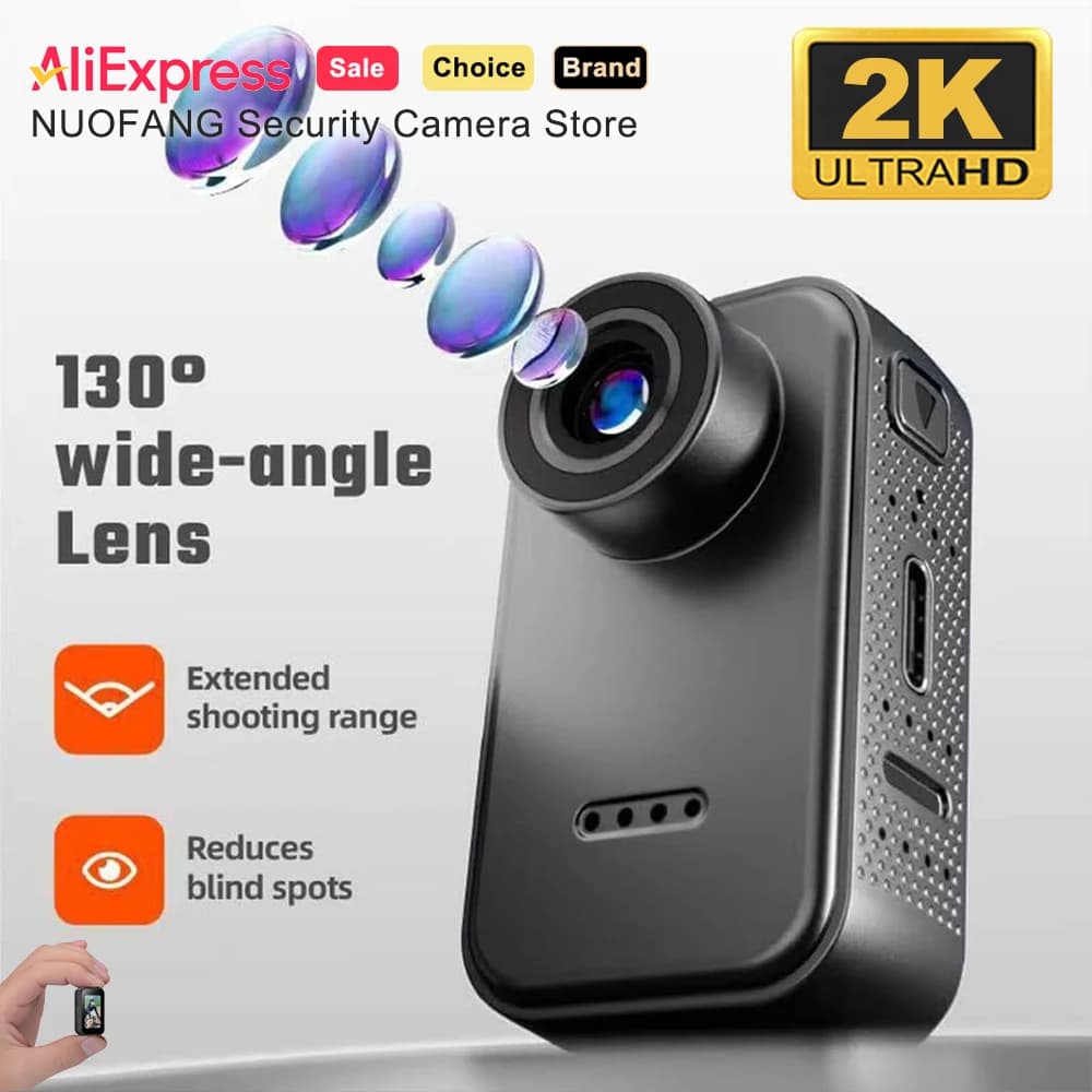 Ultra Compact Sports Camera Kit Wearable with 1.47" Screen and Retractable Angle 120° wide angle lens for cycling, hiking and vlog