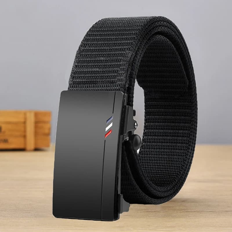 Cintura in nylon da uomo casual Cintura in tela intrecciata traspirante con fibbia automatica per uomo Cintura sportiva all'aria aperta Cintura jeans alla moda