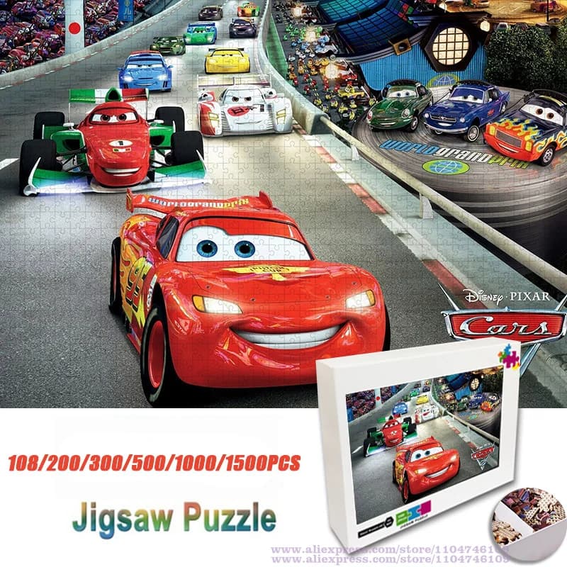 Disney Anime Cars Puzzle Jigsaw 108/200/300/500/1000/1500 pezzi Puzzle di intelligenza per la ragazza Giocattoli educativi per bambini Regalo fai da te