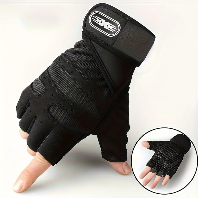 1 paio di guanti da palestra antiscivolo traspiranti con supporto per il polso Ergo con palmo in gel unisex per sollevamento pesi, regalo perfetto da uomo