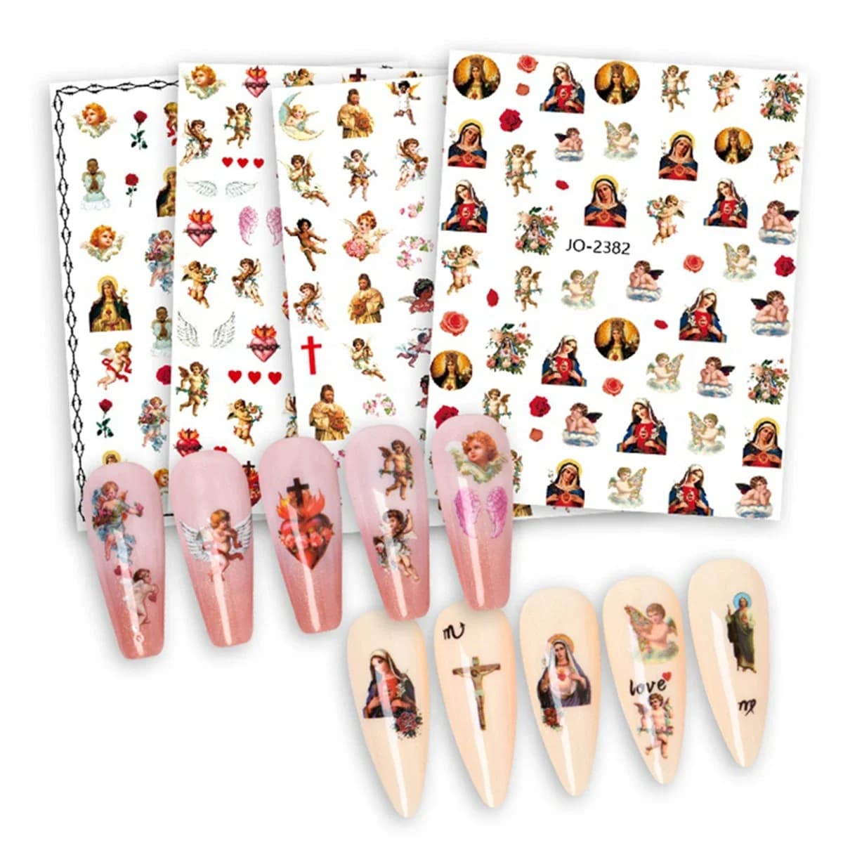 Donne Nail Art Sticker New Female Deity Pattern INS Style Retro cupido Angel Wings Nail decorazione fai da te decalcomania
