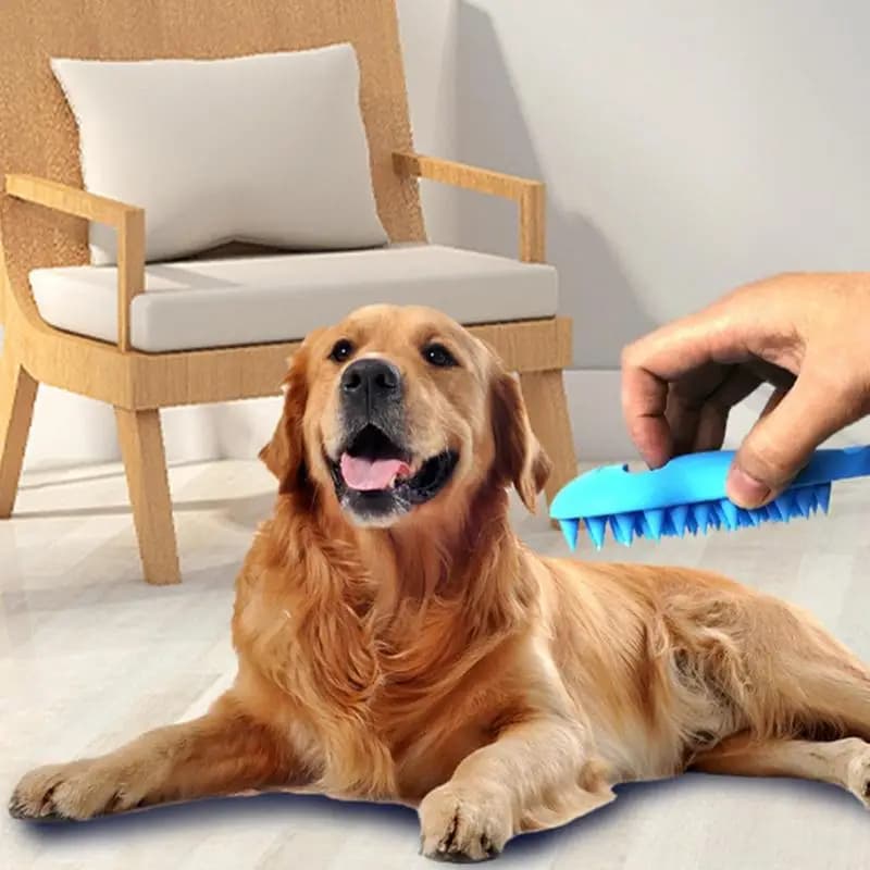 Spazzola da bagno per cani Spazzola da massaggio per doccia da bagno in silicone per cani Scrubber morbido Pettine Lavaggio antiscivolo per perdere il bagno Toelettatura