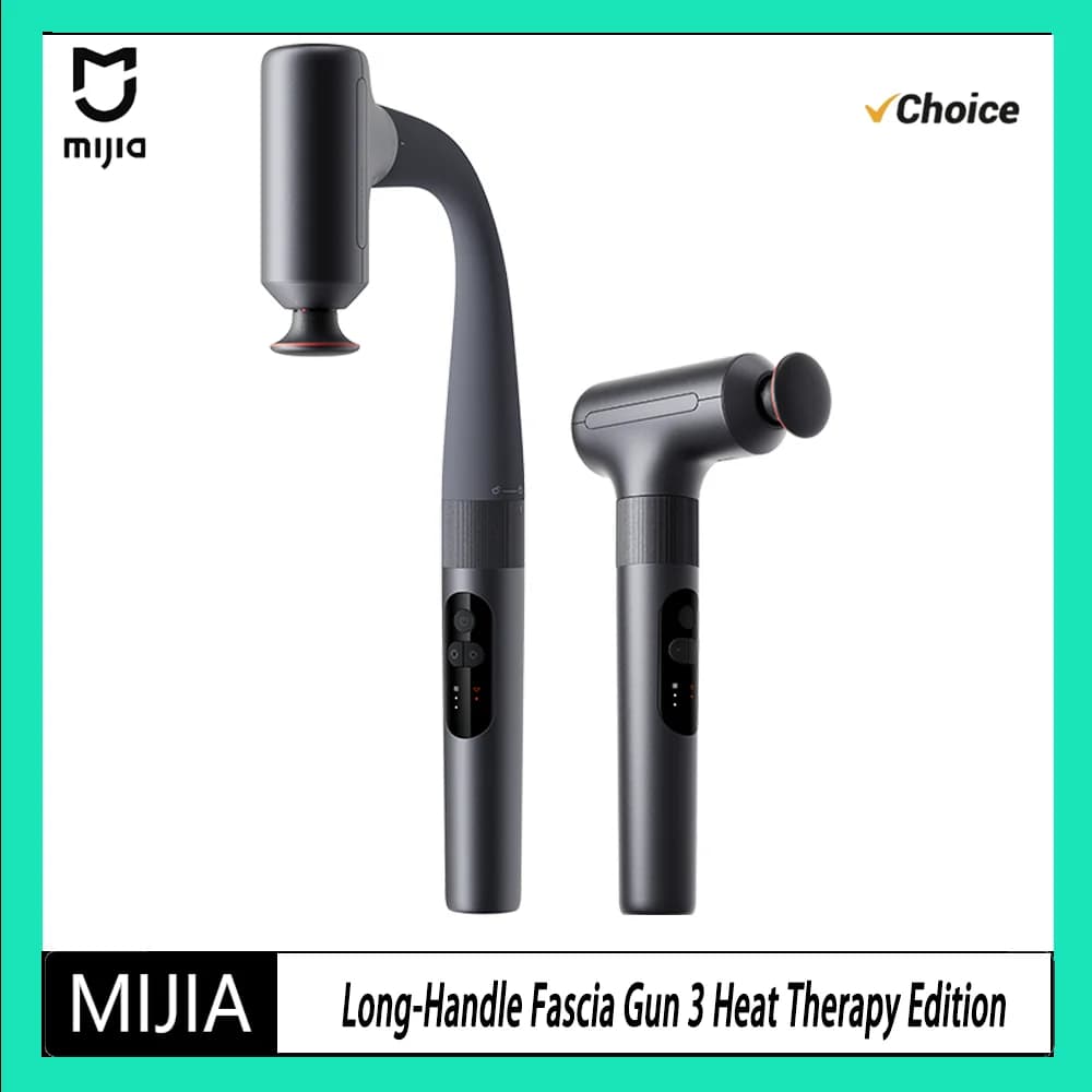 2026 MiJIA Long-Handle Fascia Gun 3 Heat-Compress Edition 12kg High Force Three Heat Settings 1900mAh Battery 3 Massage Heads