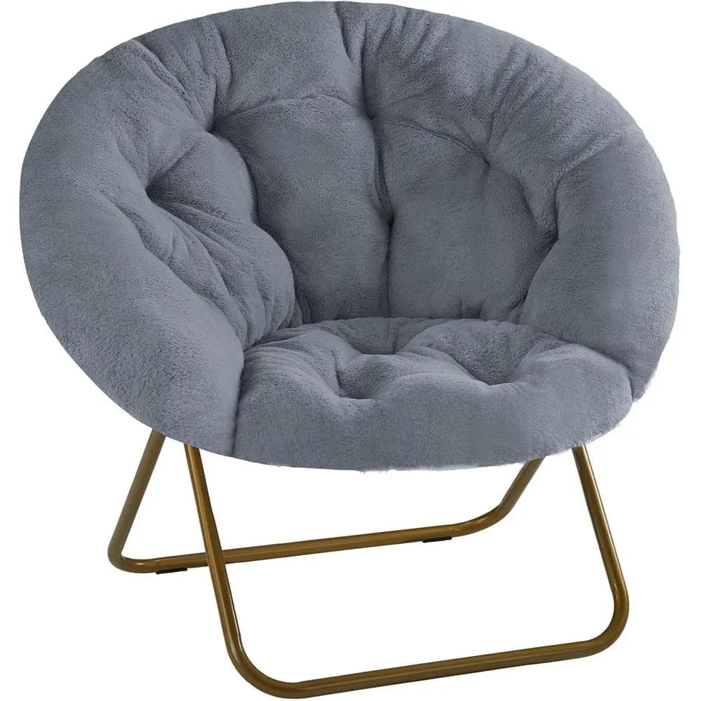 Poltrona Comy Saucer, Poltrona Circolare XL per Salotto o Camera da Letto, Dormitorio e Gaming, Seduta Pieghevole di Design per Piccoli Spazi