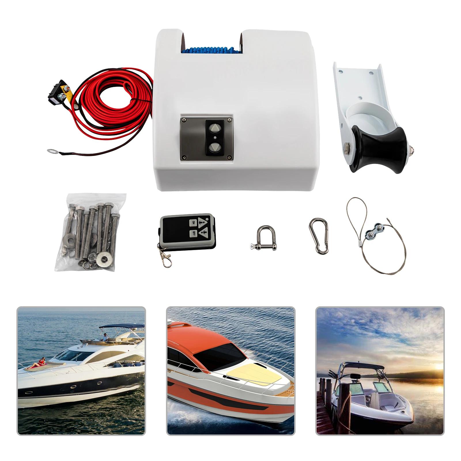 Boat anchor for boats with 45-pounder electric anchor winch with accessories for marine salt water boats with wireless remote control