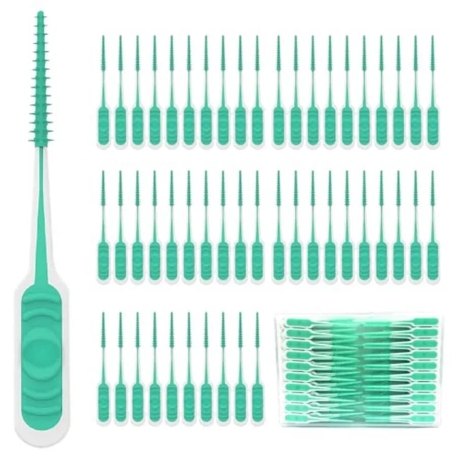 200PCS Interdental Brush with Soft Rubber Handle, Disposable Dental Picks for Teeth Cleaning, Dental Picks with Convenient PP C