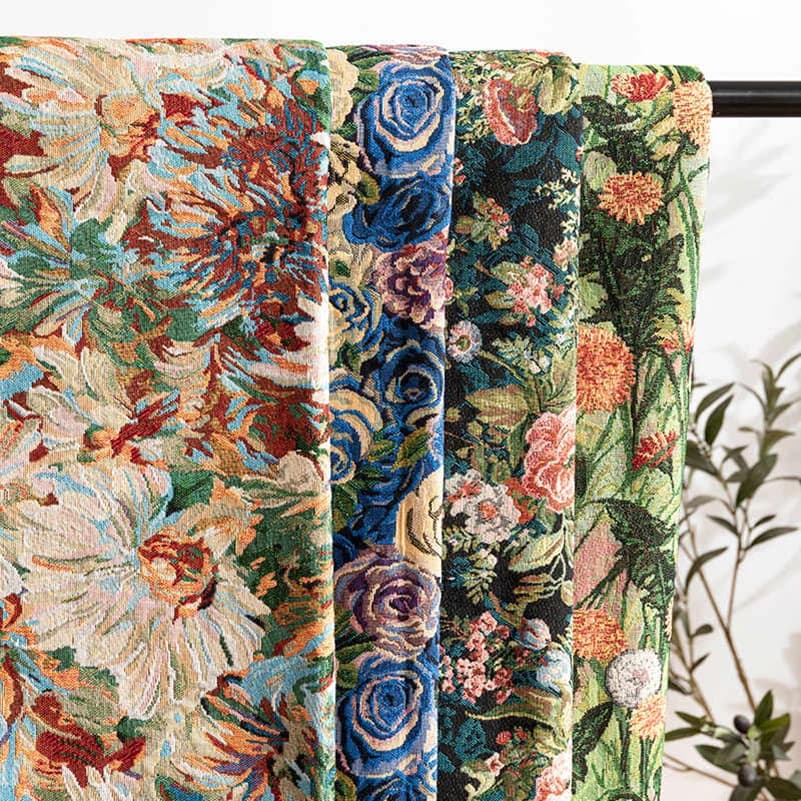 Divano in tessuto jacquard stile pastorale pittura a olio fiori per copridivano fatto a mano decorazione domestica di metri