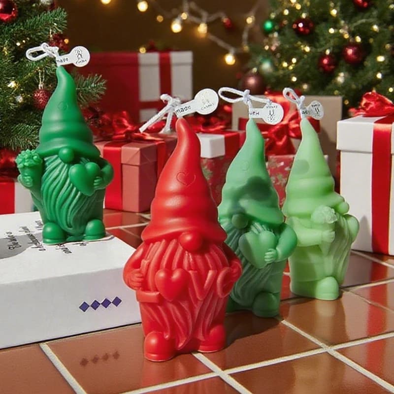 1 pezzo, stampo in silicone per candela profumata con gnomo natalizio, decorazione domestica fai da te, ornamenti artigianali, regali per le vacanze di Natale