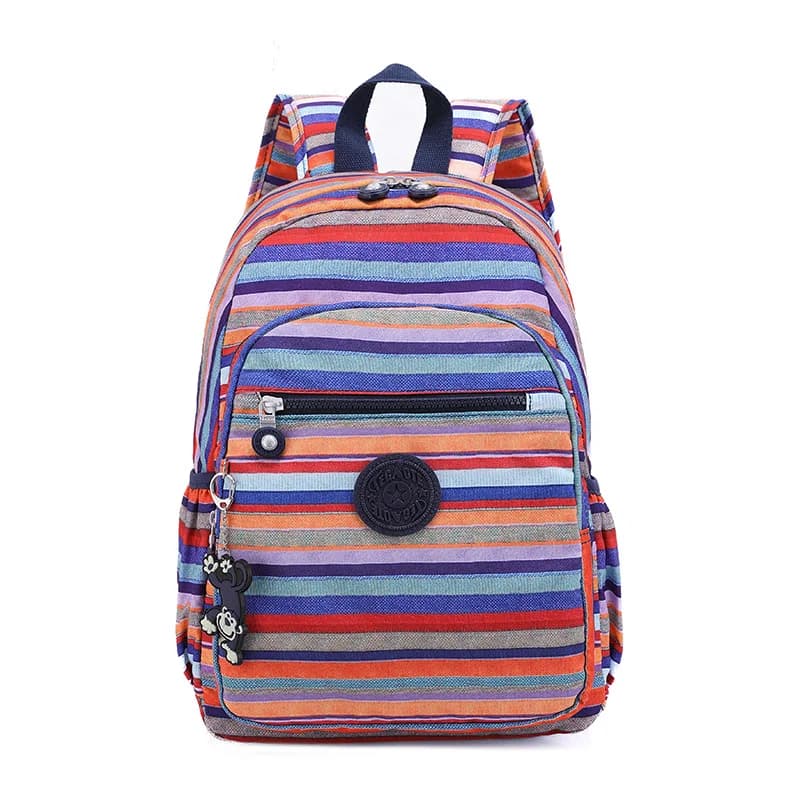 High Quality 2024 New Nylon Flower Pattern Fashion Casual A4 Girl Boy Women Men School Backpack Lightweight Travel Bag M1318
