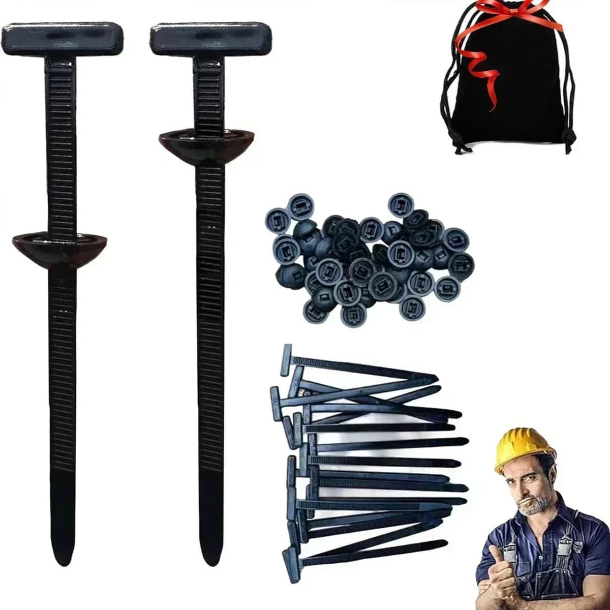 100PCS Nylon Universale-cavo Fascetta Fibbia Meccanismo autobloccante Fissaggio in plastica automobilistica per riparazioni auto Organizzazione cavi