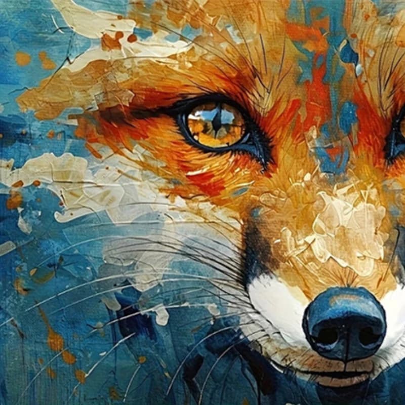 DIY Oil Painting By Numbers Kit Abstract Red Fox Head Acrylic Paint By Numbers Diy Numbers Painting Art on Canvas By Numbers