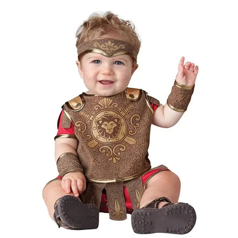 Gladiator Egyptian Arab Warriors Baby Halloween Christmas Cosplay Costumes 0-3 Years Old Kids Photography Birthday Bodysuit