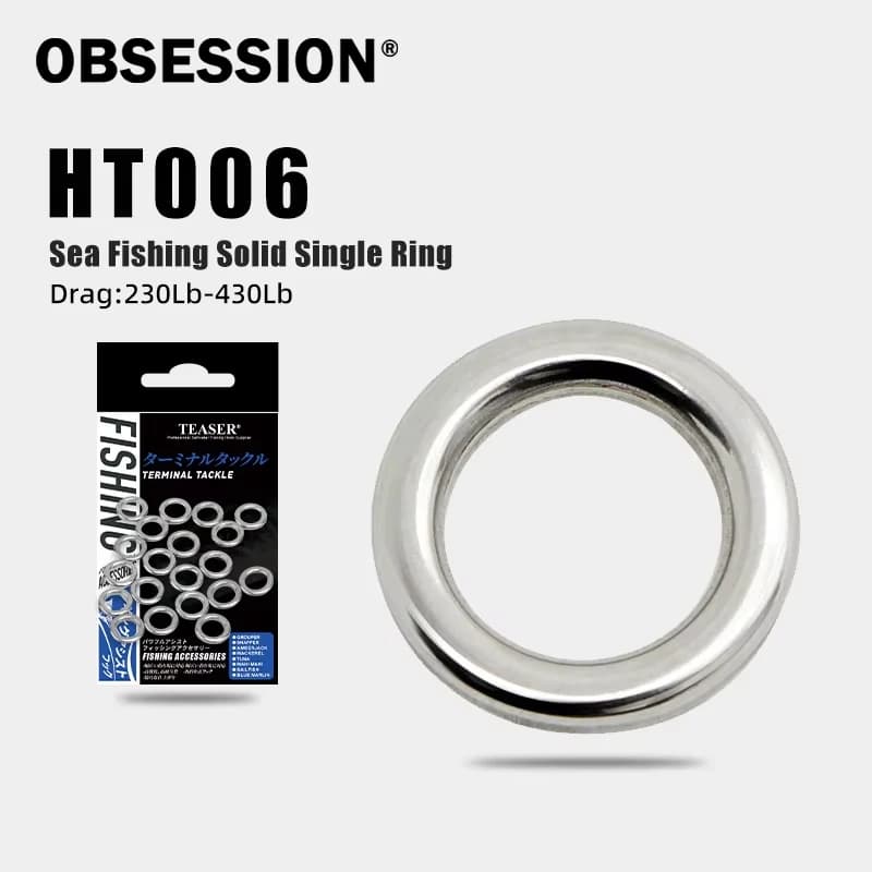 OBSESSION HT006 15 pcs/Back 20 pcs/Back Fishing Equipment Tool Accessories for Solid Rings Solid Rings Seamless Stainless Steel Fishing Rings