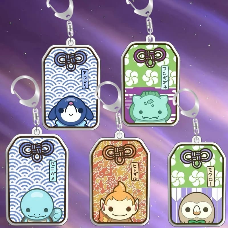 Keychain For Pokemon Squirtle Charmander Acrylic Homemade Cartoon Anime Backpack Pendant Decoration Collection Fans Gift 5cm
