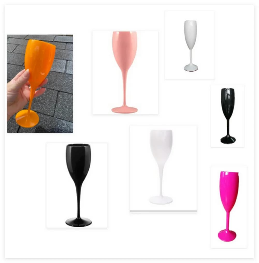 1 bicchiere da champagne in plastica a forma di flauto, calici da vino, bicchieri bianchi, adatti per bar, club, ristoranti, casa, feste