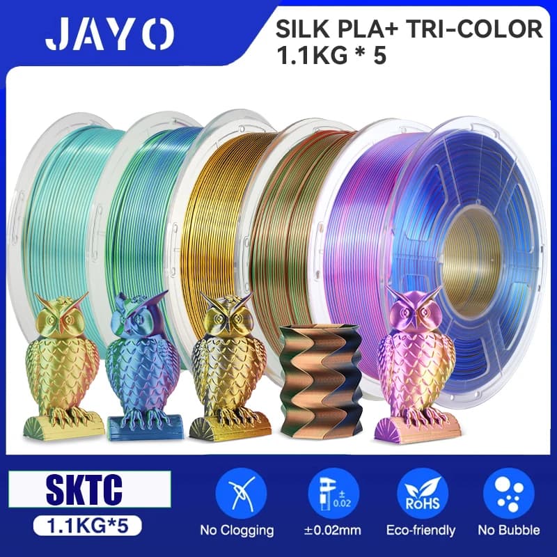 JAYO pla plus SILK 3D Printer Filament Rainbow Three Color Silk 1,75mm 100% No Bubble Materials 3D Printer FDM for 3D printer
